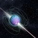Impresión artística de un estallido de magnetar